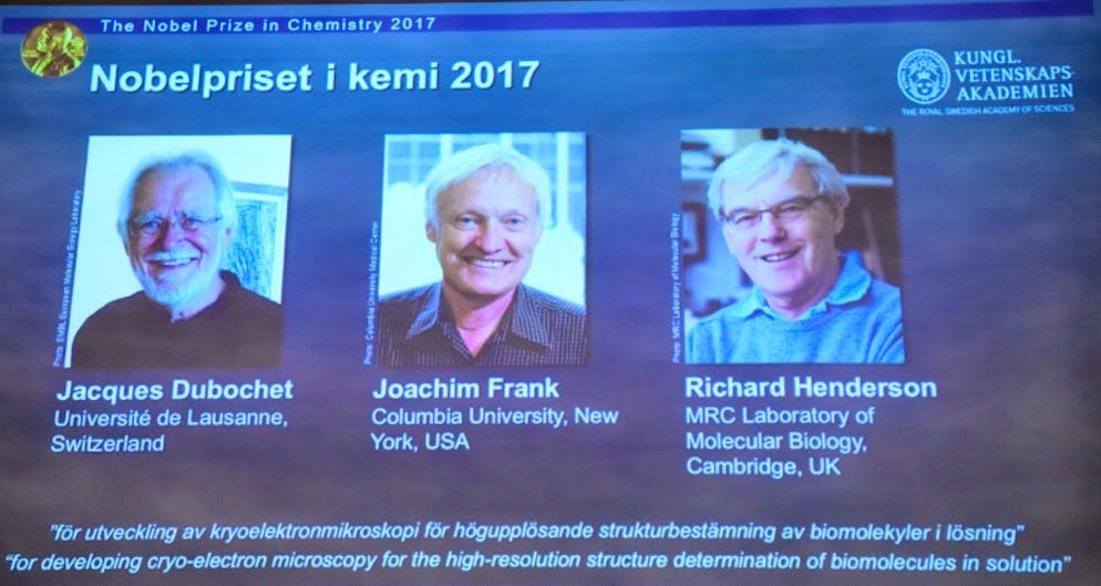 Congeler pour mieux voir: le Nobel de chimie à un Suisse, un Américain et un Britannique