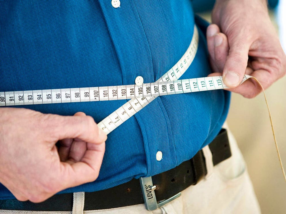 Man measuring his waist with tape measure.
When: 21 Nov 2012
When: 21 Nov 2012
**Only for use by WENN CPS**