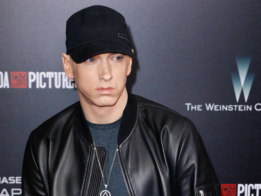 New York premiere of 'Southpaw' for THE WRAP at AMC Loews Lincoln Square  - Arrivals

Featuring: Eminem
Where: New York, New York, United States
When: 20 Jul 2015
Credit: Abel Fermin/WENN.com