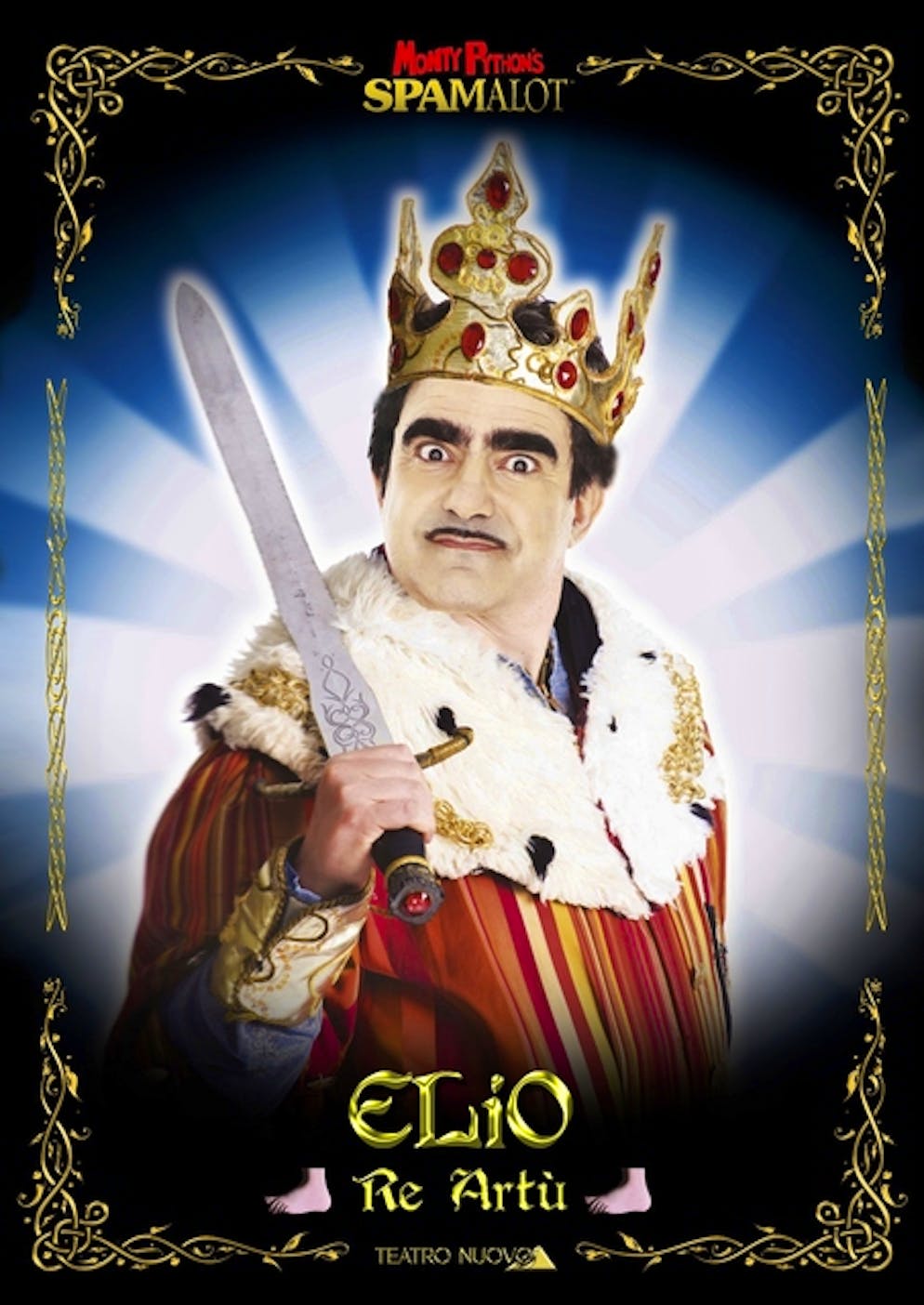 Elio è re Artù in musical Spamalot