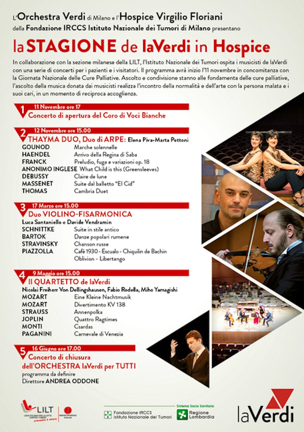 laVerdi, stagione all'Istituto Tumori