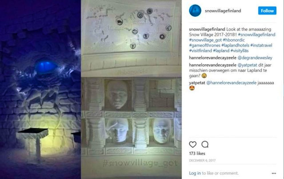 Lapland Hotels SnowVillage - hôtel Game of Thrones