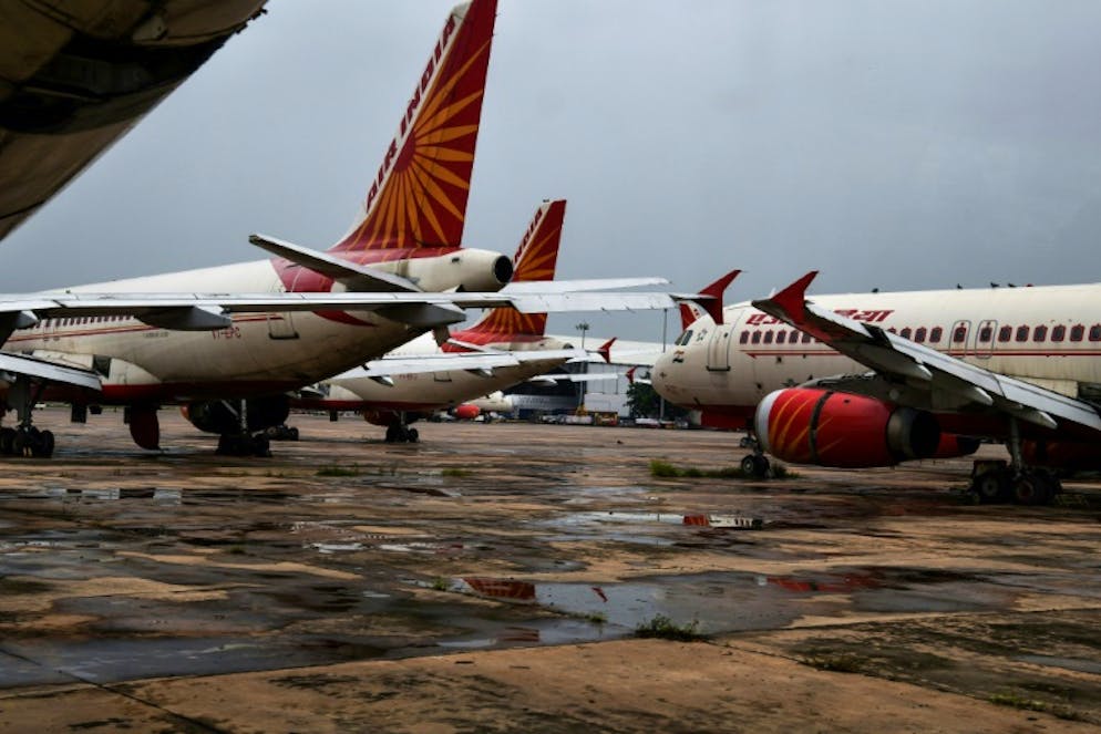 Des avions d'Air India sur le tarmac à l'aéroport international Indira Gandhi de New Delhi, le 1er septembre 2018