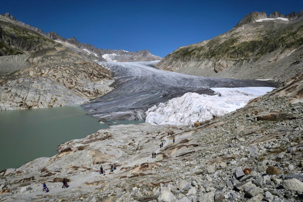Le glacier du Rhône, le 28 août 2018 près de Gletsch, en Suisse