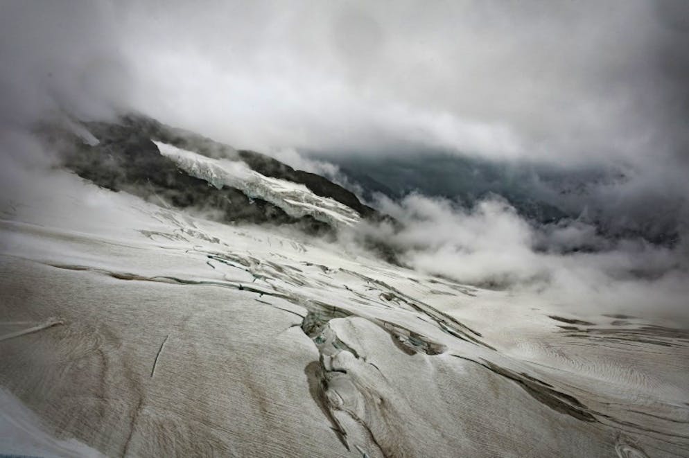 Le glacier d'Aletsch, le 13 août 2018 en Suisse