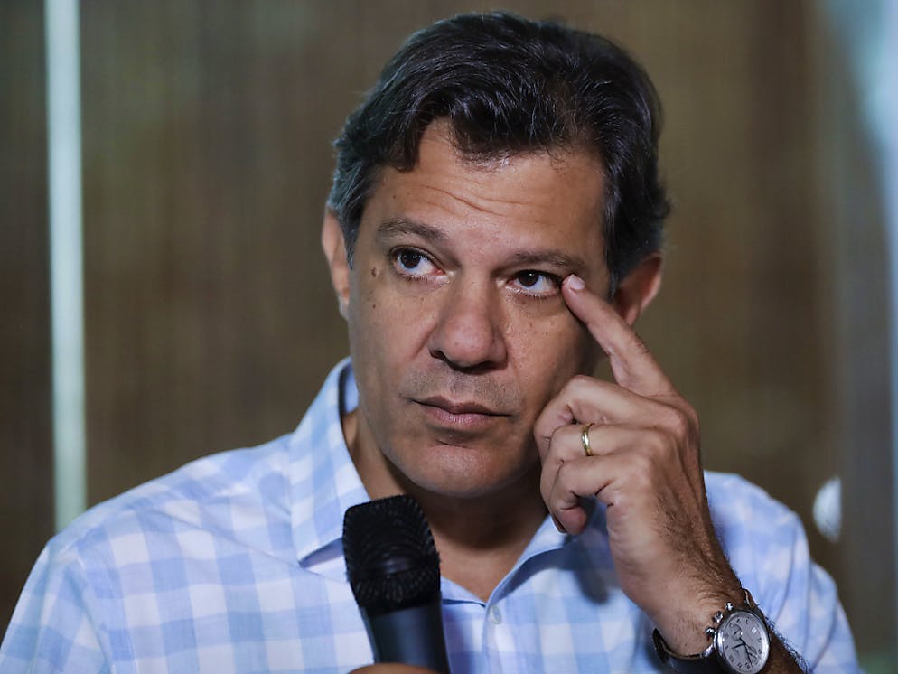 Il candidato del Partito dei lavoratori alle presidenziali brasiliane Fernando Haddad.