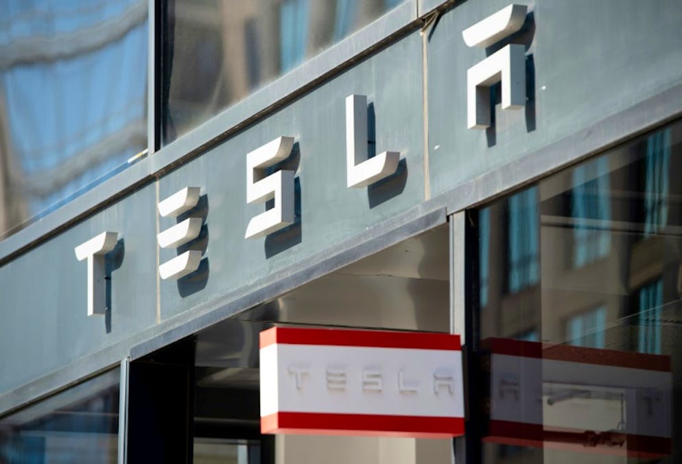 La devanture d'une concession Tesla, le 8 août 2018 à Washington DC
