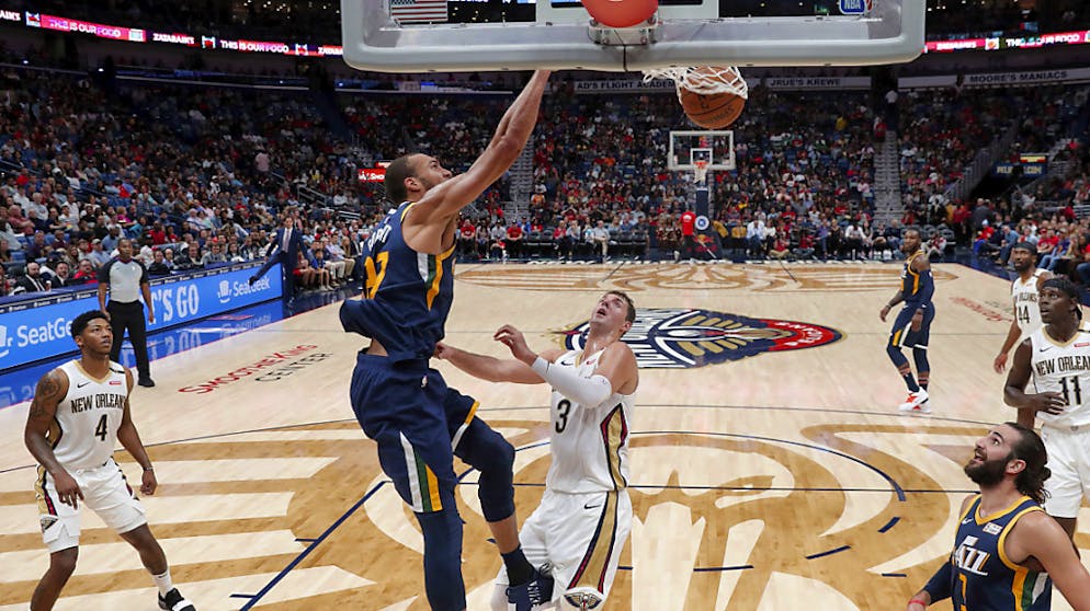 Rudy Gobert (ici au dunk) s'est régalé face aux Pelicans