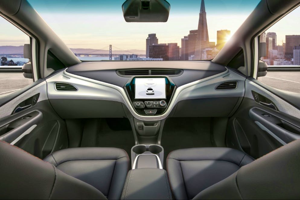 Une image de la Cruise AV, voiture autonome ne possédant ni volant ni pédale, fournie par General Motors en janvier 2018.