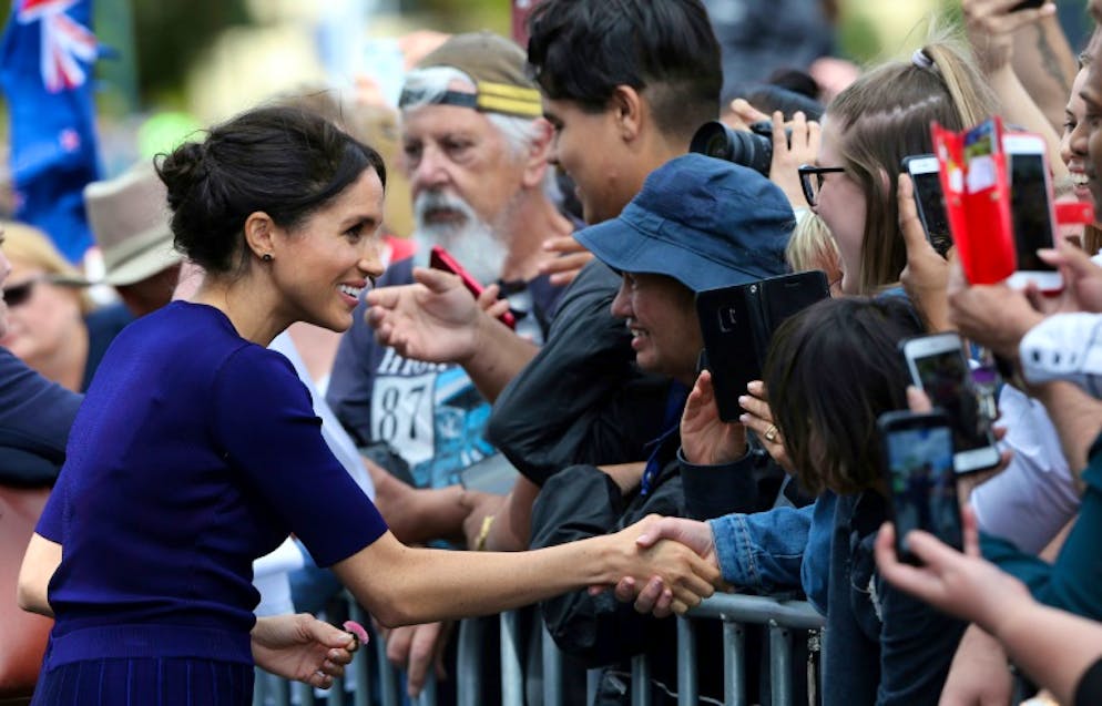 Meghan Markle rencontre des fans à Rotorua (Nouvelle-Zélande), le 31 octobre 2018