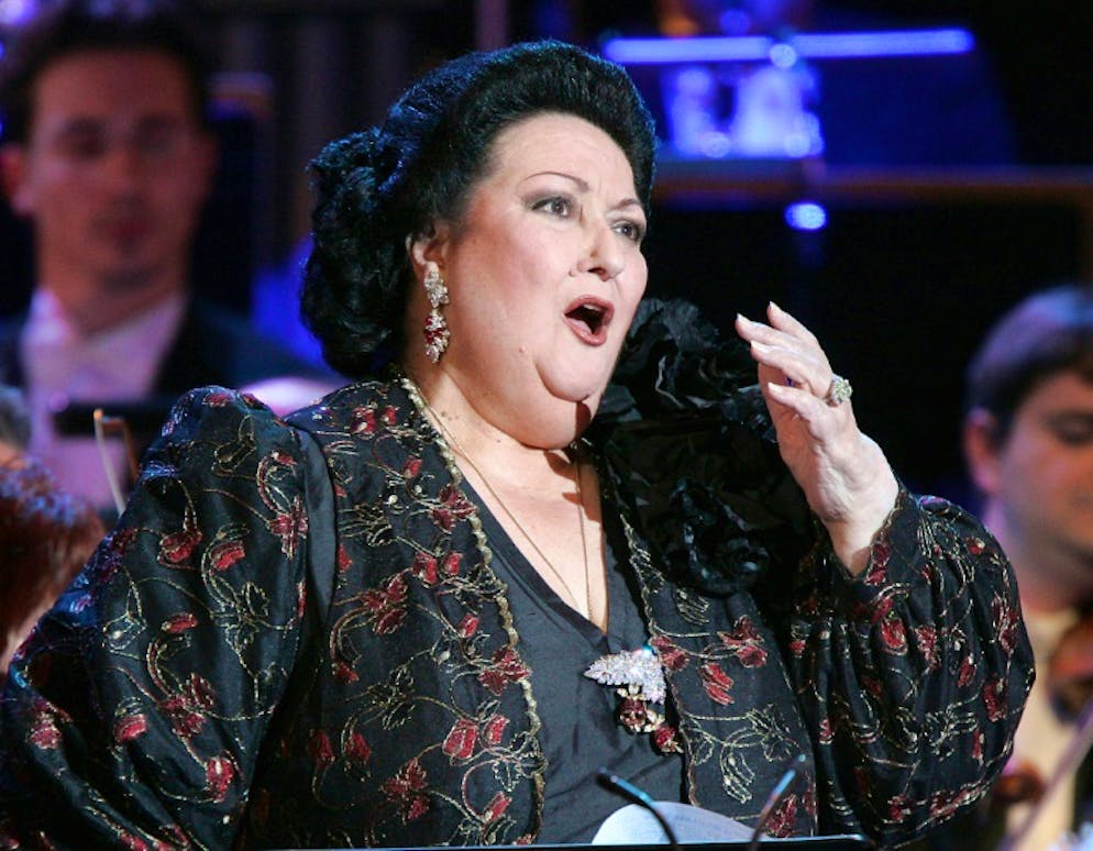 La cantatrice espagnole Montserrat Caballé, le 27 janvier 2005 au palais des Festivals de Cannes, lors de la cérémonie des Victoires de la musique classique