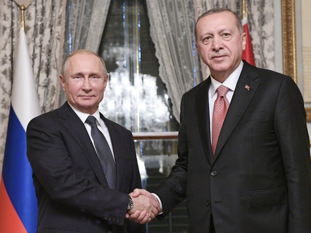 I presidenti Vladimir Putin e Recep Tayyip Erdogan