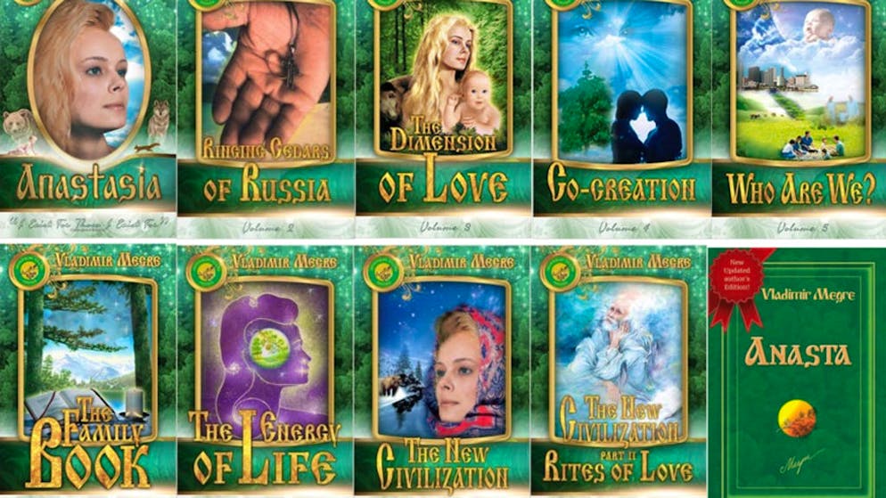 La série de dix livres évoquant le mouvement Anastasia sert de Bible aux adeptes de la secte.