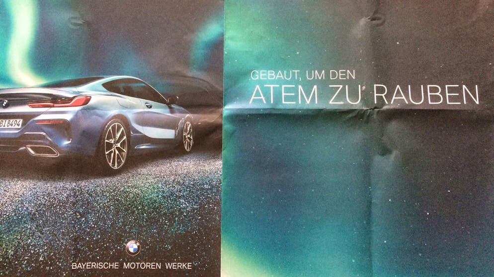 Die schlimmsten Werbefails 2018. Kategorie «Voll vernebelt»: Was bei BMW in der Marketingabteilung geraucht wird? Wahrscheinlich supersaubere Dieselabgase ... Vielleicht war man aber auch nur ehrlich.