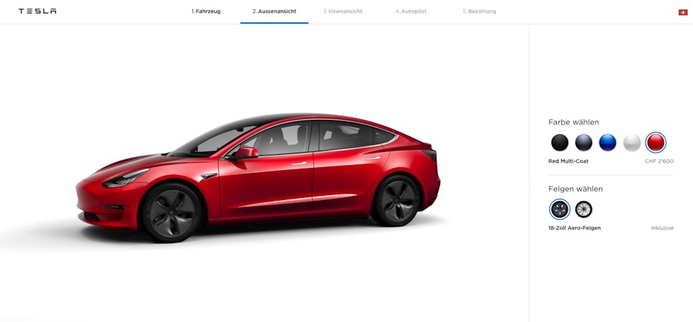 Tesla Model 3 eignet sich für das Armaturenbrett, um vorübergehend