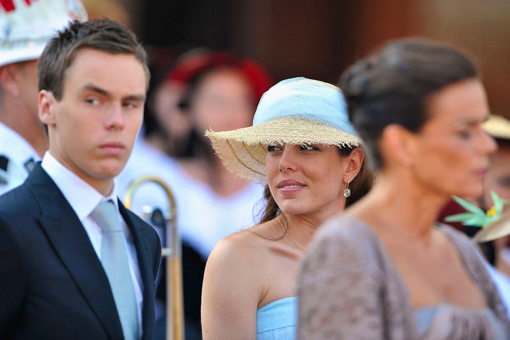 Louis Ducruet. Louis Ducruet avec sa cousine Charlotte Casiraghi lors du mariage d'Albert et Charlène de Monaco, 2011. <br>