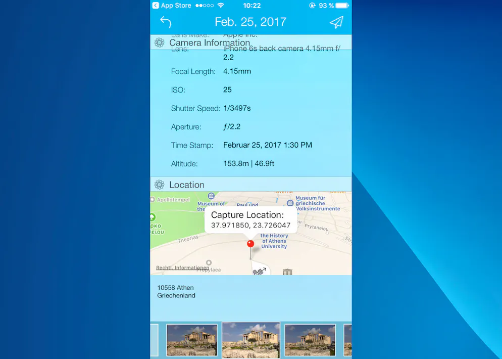 Smartphone: ce que vos photos disent de vous. Sur le système d'exploitation iOS, le logiciel iMeta vous permet de visualiser les métadonnées de vos propres photos.