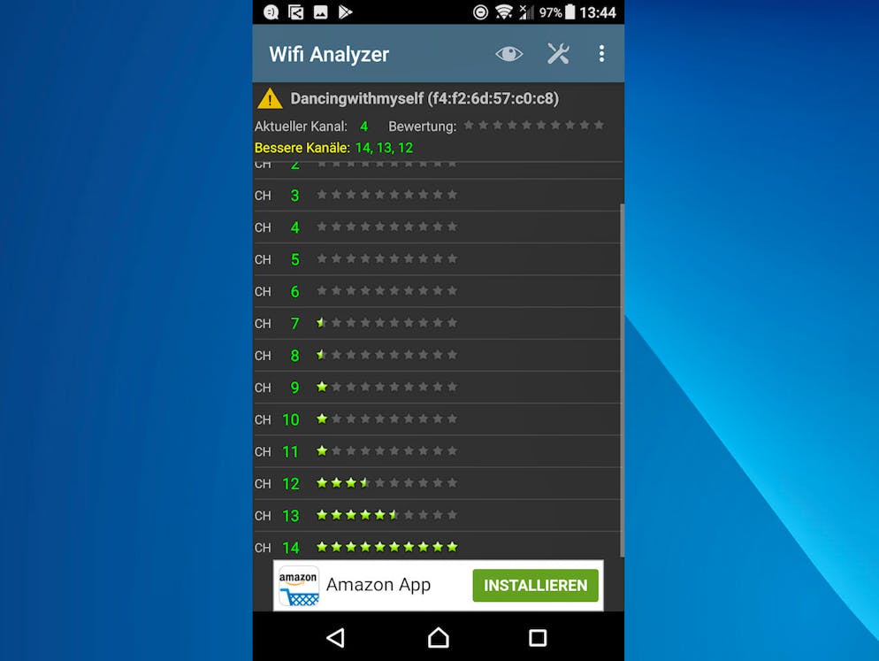 Acht Tipps für schnelleres WLAN zu Hause. Das WLAN wird pro Frequenz in verschiedene Kanäle unterteilt, wovon der Router gleichzeitig aber nur einen nutzen kann. Generell gilt für eine gute Verbindung, einen Kanal zu wählen, der von möglichst wenigen anderen Routern in der Umgebung genutzt wird. Besitzt der WLAN-Router eine Autokanalfunktion, ermittelt er bei der Erstinstallation einen von der Nachbarschaft wenig genutzten Kanal. Weil sich diese Ausnutzungen mit der Zeit ändern können, gibt eine WLAN-Analyse Aufschluss darüber, wie die Kanäle genutzt werden. Dies lässt sich zum Beilspiel mit der Android-App Wifi Analyzer machen.