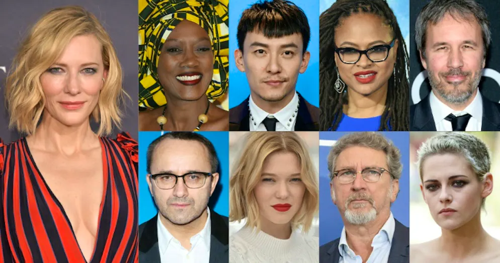 Cannes affiche un jury mettant les femmes à l'honneur. De gauche à droite et de haut en bas: Cate Blanchett, Khadja Nin, Chang Chen, Ava DuVernay, Denis Villeneuve, Andrei Zvyagintsev, Léa Seydoux, Robert Guediguian et Kristen Stewart