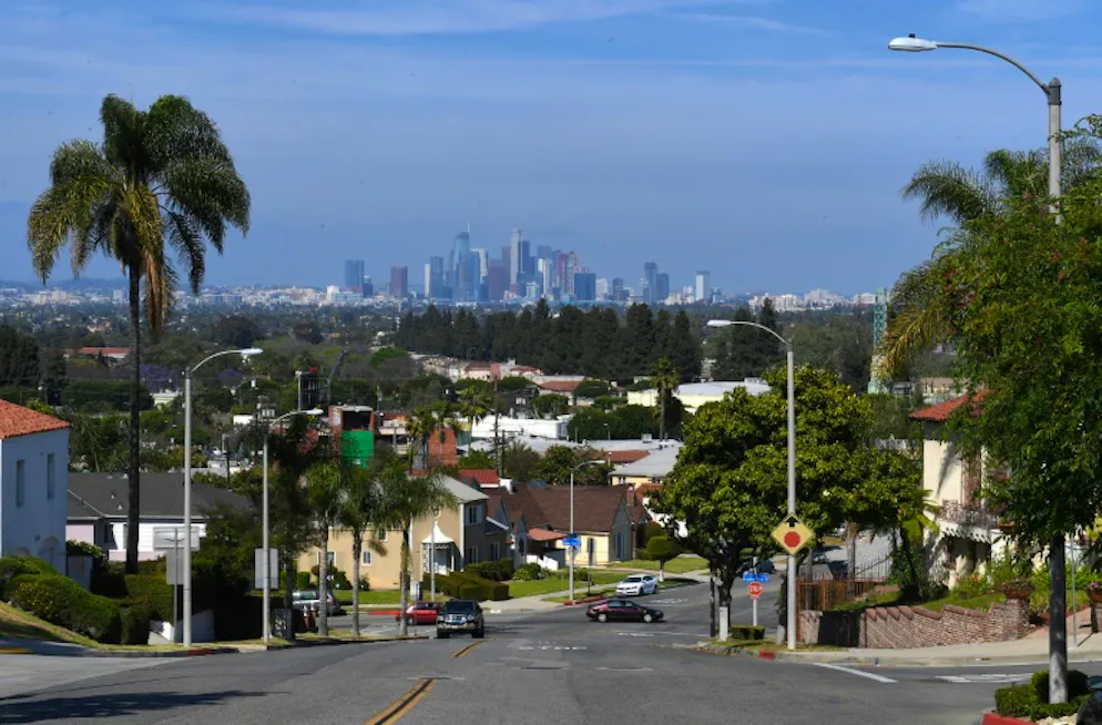 Le Beverly Hills noir s'enthousiasme pour le mariage de sa princesse. Vue du quartier de View Park, à Los Angeles, où se trouve la maison de Doria Ragland, la mère de Meghan Markle, le 08 mai 2018