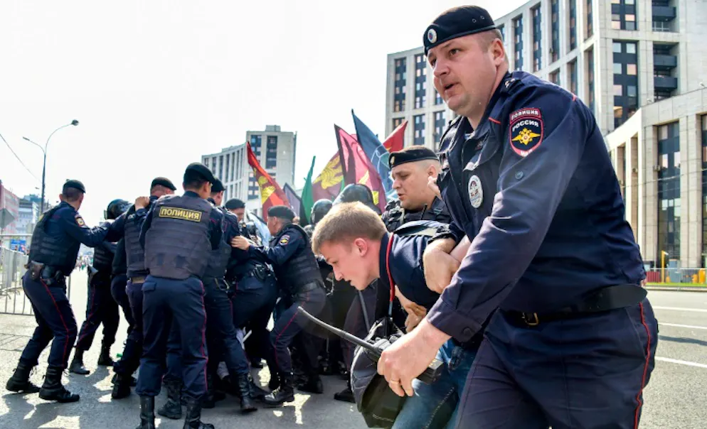 Arrestations de manifestants au cours d'un rassemblement en faveur d'un "internet libre", le 13 mai 2018 à Moscou