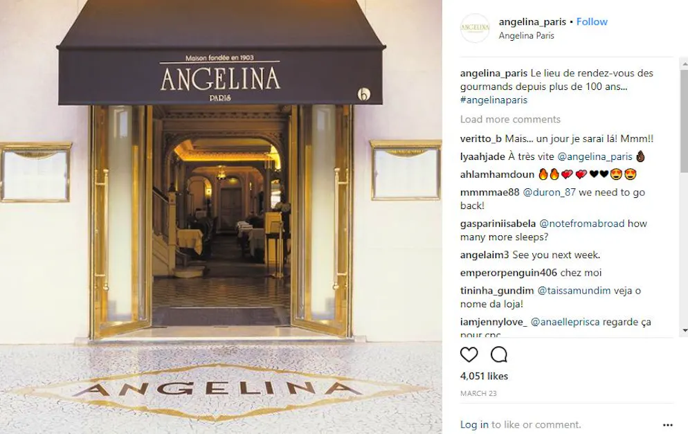 Le salon de thé Angelina.