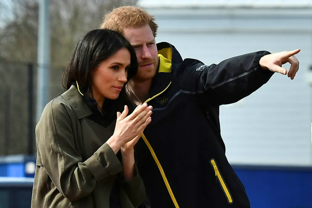 Mariage royal: le père de Meghan confirme son absence pour raisons médicales. Le prince Harry et sa fiancée Meghan Markle, le 6 avril 2018 à Bath, dans le sud-est de l'Angleterre