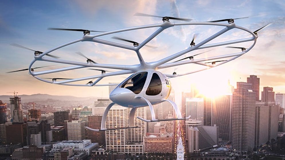 Dubai probt seine Flugtaxi-Strategie gerade mit diversen Fluggeräten, die Nase vorne hat gerade das Konzept des «Volocopter», das besonders sicher im Flugbetrieb sein soll.