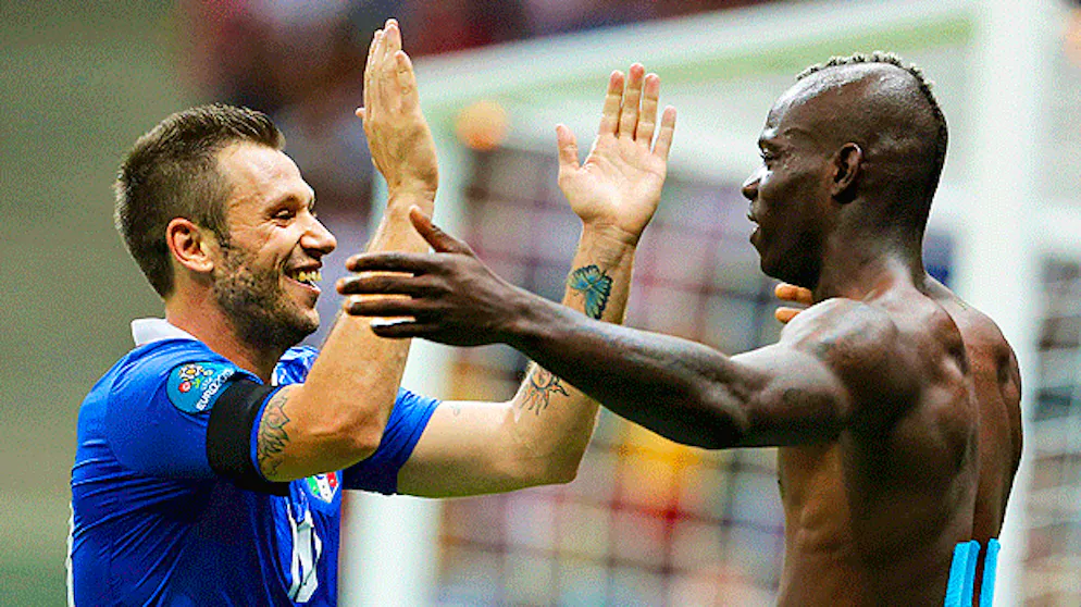 Balotelli (ici lors de l'Euro 2012 avec Cassano) a été rappelé en équipe nationale