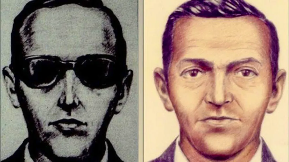 Caso D.B. Cooper: l'identità dell'autore finalmente rivelata?. A sinistra, una ricostruzione del pirata dell'aria, alias D.B. Cooper, che risale al 1971. A destra, un disegno che mostra le sembianze che avrebbe dovuto avere l'uomo, la cui identità resta ancora sconosciuta, 15 anni dopo i fatti (archivio).