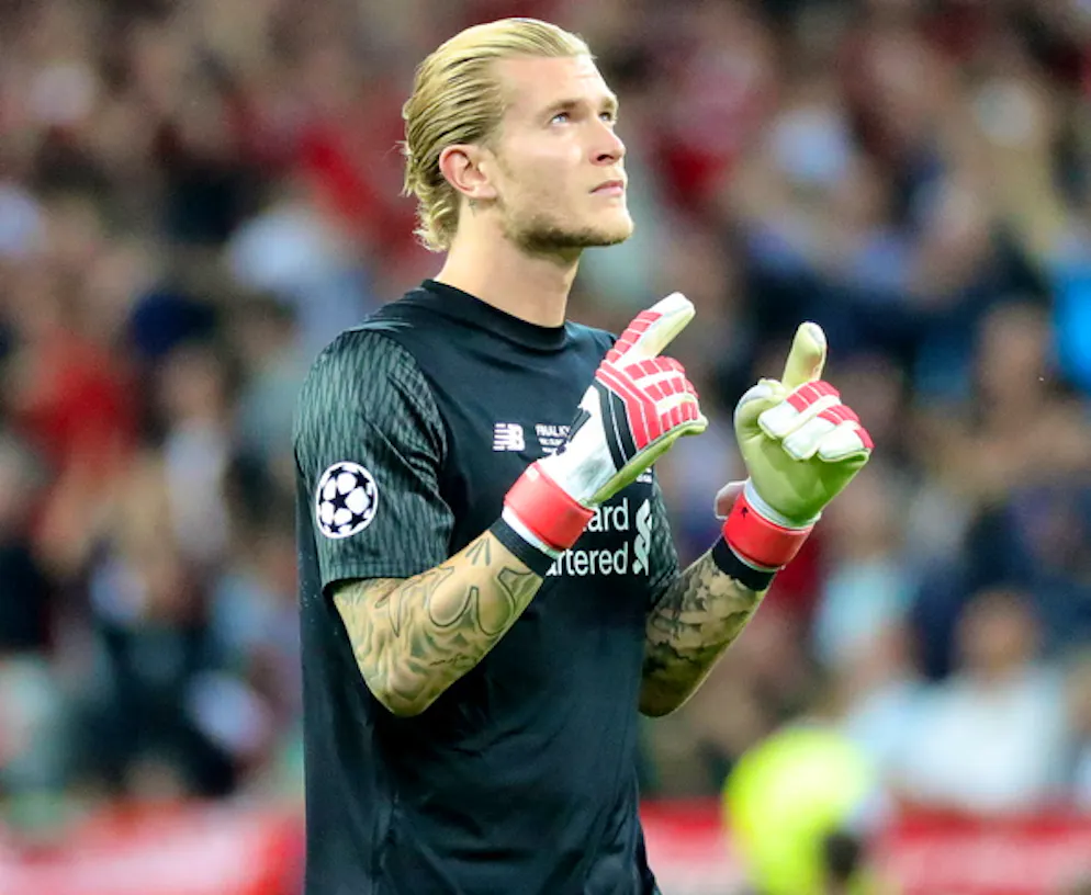Loris Karius dopo il goal del momentaneo pareggio segnato dal suo Liverpool nella finale di Kiev