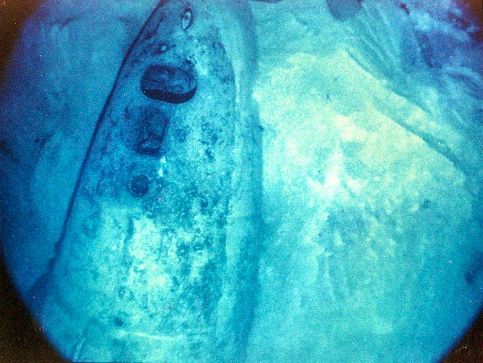 Il sottomarino nucleare USS Scorpion. La prua dell'«USS Scorpion»: nel 1985, il sommergibile «Alvin» ha scattato le prime foto a colori del relitto, su richiesta della Marina americana.