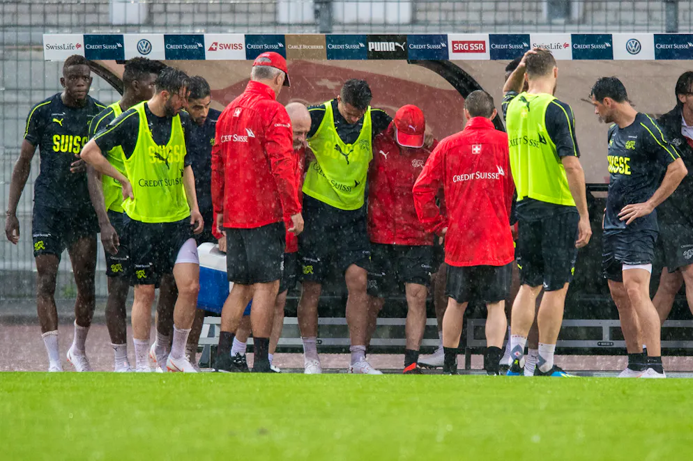 Granit Xhaka jeudi à Lugano lors de l'entraînement public au Cornaredo.