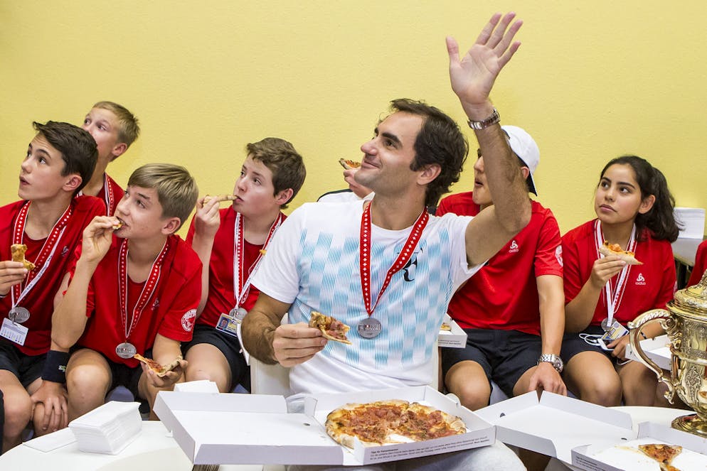 Ja, auch Roger Federer mag Pizza.