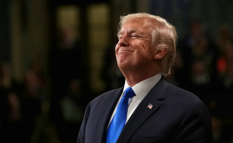 Le président américain Donald Trump pendant son discours sur l'état de l'Union devant la Chambre des représentants à Washington, le 30 janvier 2018