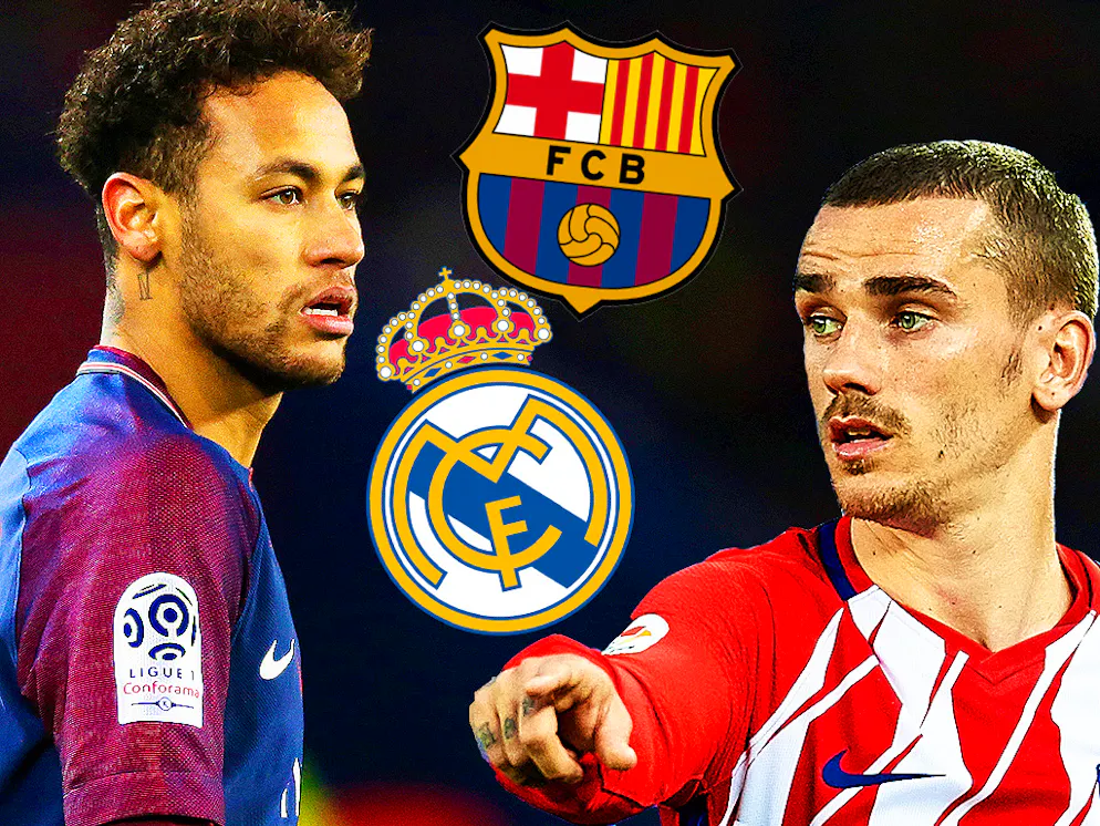 Neymar (sinistra) e Griezmann