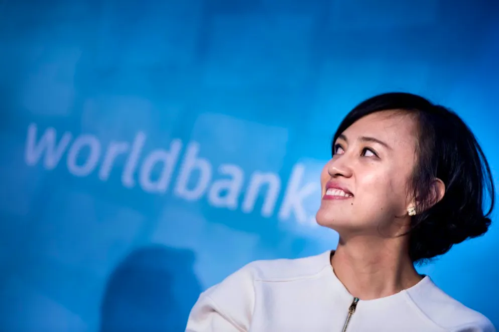 Jean Liu, présidente de Didi Chuxing lors d'un forum FMI Banque Mondiale à Washington, le 19 avril 2018