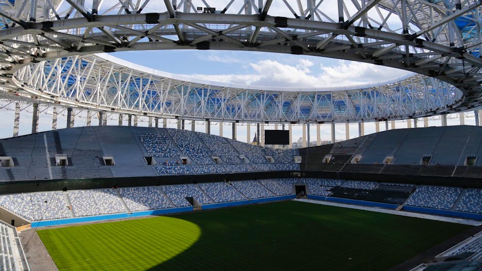 Lo stadio Nizhny Novgorod deve ancora ospitare la sua prima partita internazionale.