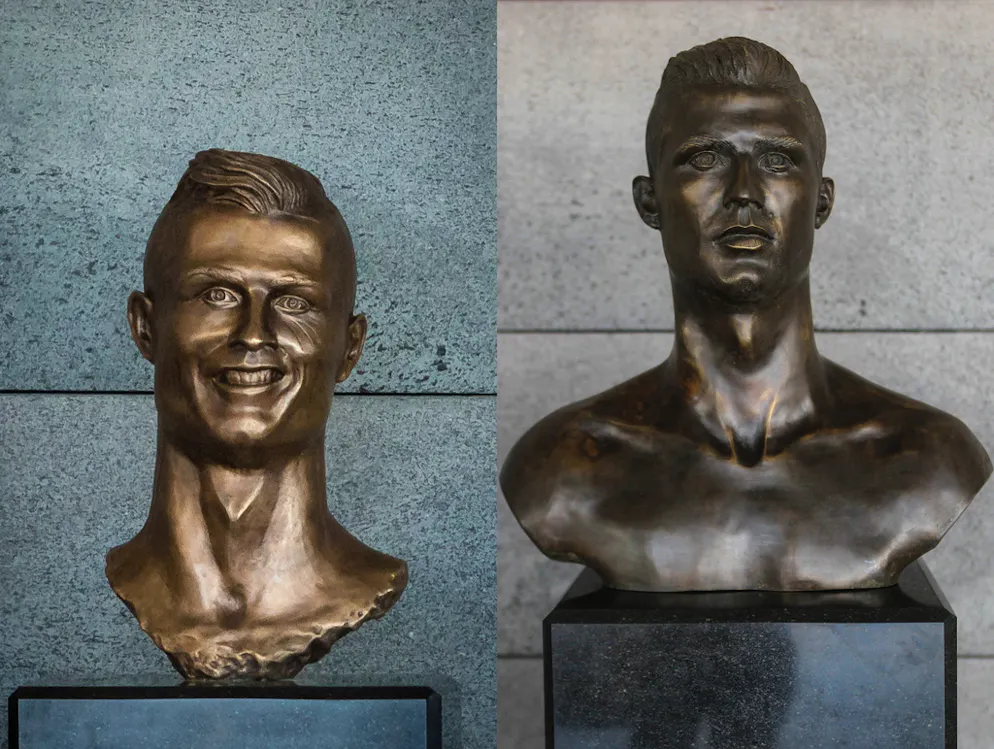 Bildhauer nutzt 2. Chance: Schluss mit der Hme: Ronaldo hat endlich eine  neue Bste | blue News