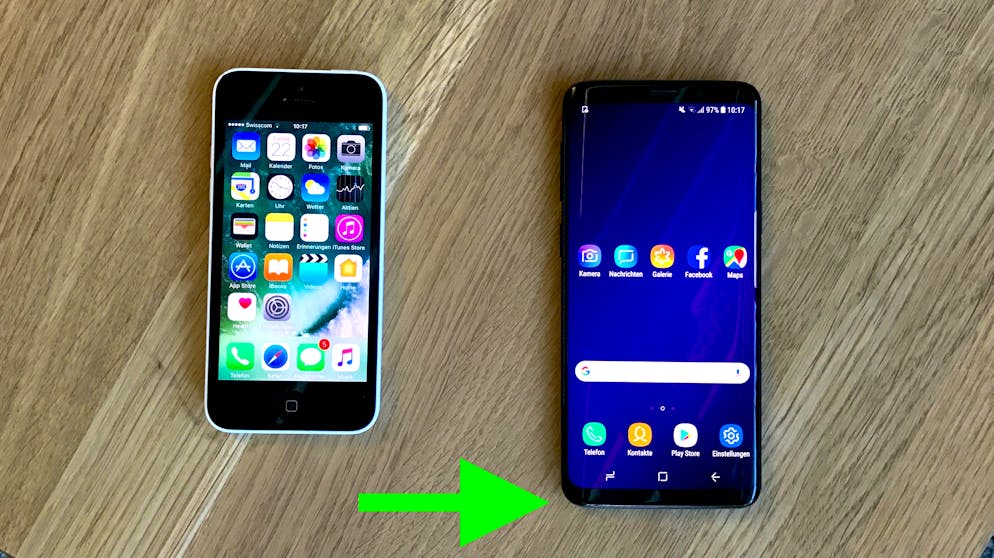 Transfer von einem iPhone zu einem Android.