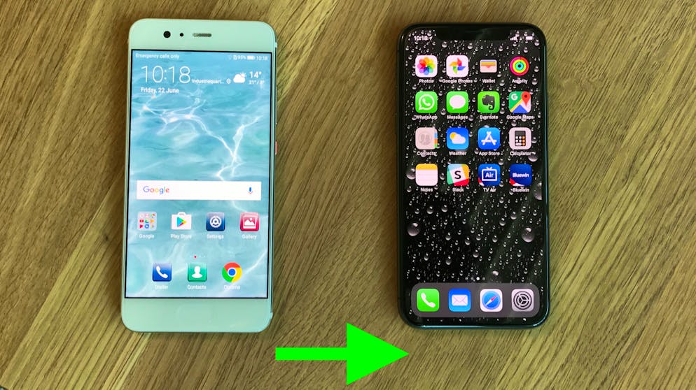 Transfer von einem Android zu einem iPhone.