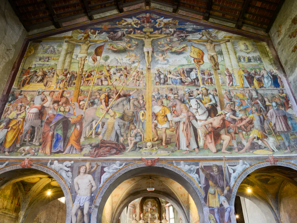 Das sind die 10 beliebtesten Wahrzeichen der Schweiz. Der 6. Rang geht an die Kirche Santa Maria degli Angioli an der Uferpromenade von Lugano. Das figurenreiche Freskengemälde ist ein Meisterwerk des Italieners Bernardino Luini (etwa 1480 bis 1532) und gilt als berühmtestes Renaissance-Bild der Schweiz. 