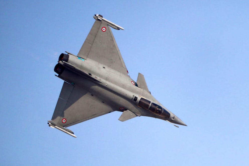 Neue Kampfjets für die Schweiz: Dassault Rafale. Komplett in Frankreich entwickelt ist die Rafale von Dassault mit ihren auffälligen «Canard»-Vorflügeln.