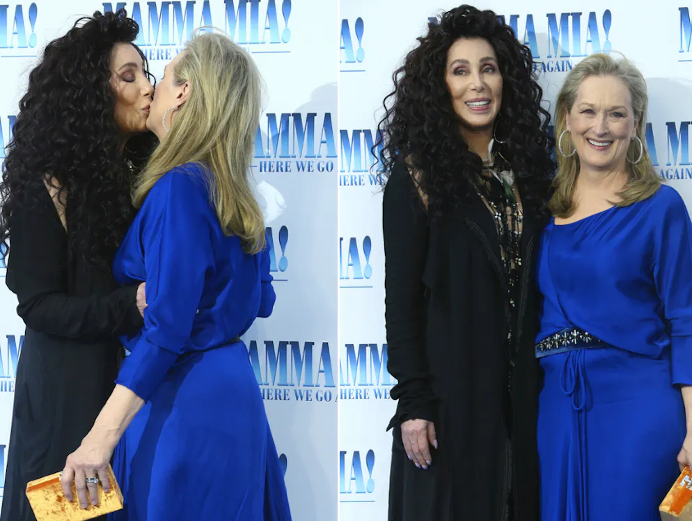 Die schönsten Bilder von Cher. Gute Freundinnen: Cher (l.) mit Meryl Streep beim gleichen Anlass in London.