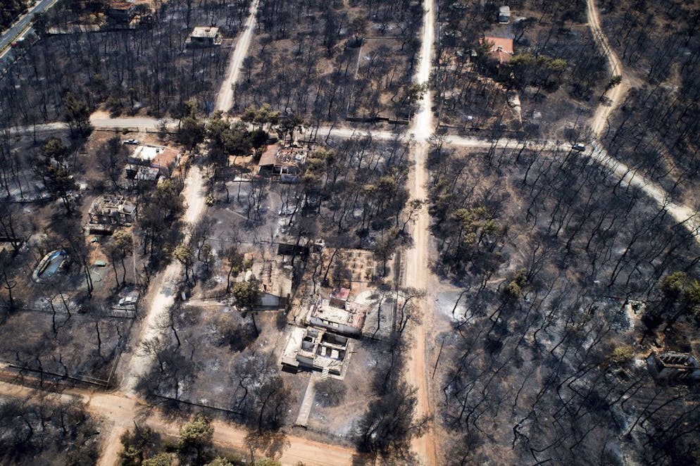 Brände in Griechenland. Wald, Häuser, Autos: In Mati, östlich von Athen, hat das Feuer alles zerstört. 