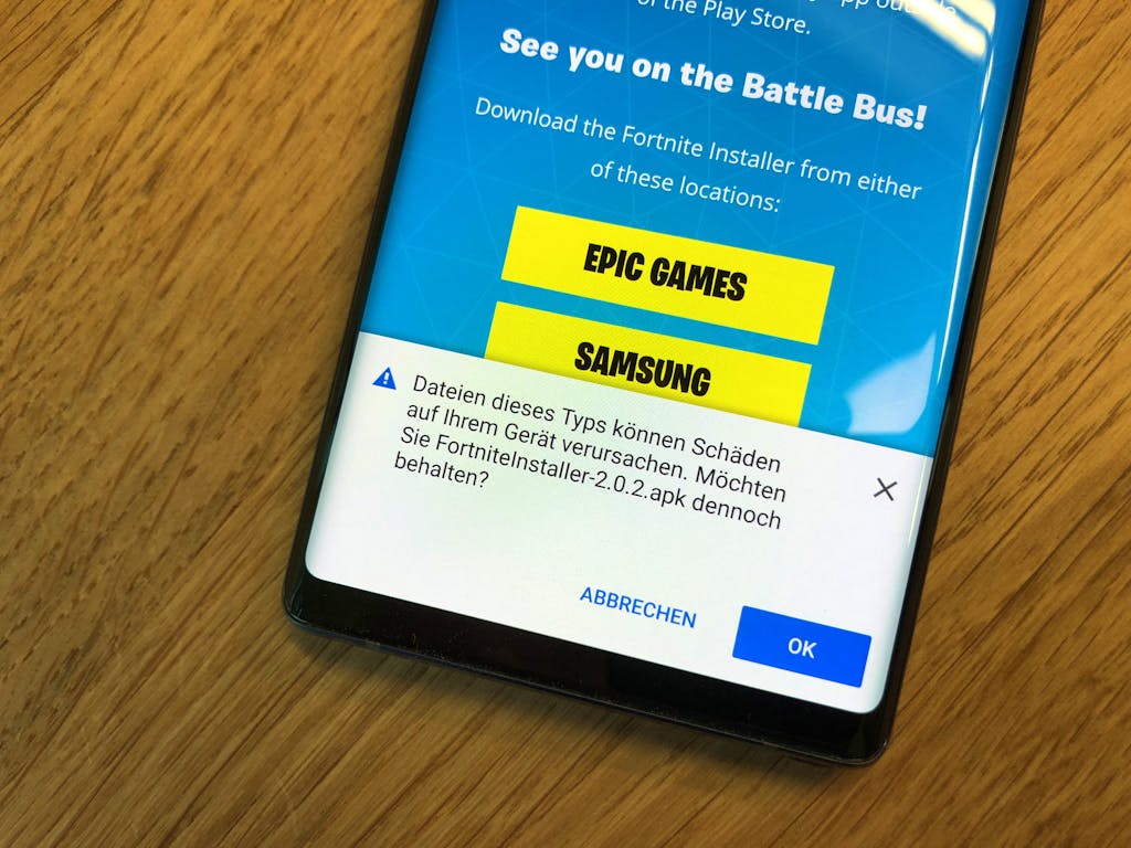 da fortnite nicht im google play store verfugbar ist muss das spiel als apk heruntergeladen werden - fortnite die anwendung konnte nicht korrekt gestartet werden