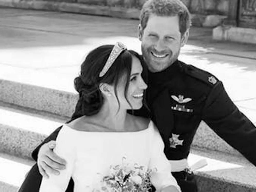 Il matrimonio del principe Harry e di Meghan Markle. Un sogno in bianco e nero: il principe Harry e la duchessa Meghan in una foto ufficiale del loro matrimonio.