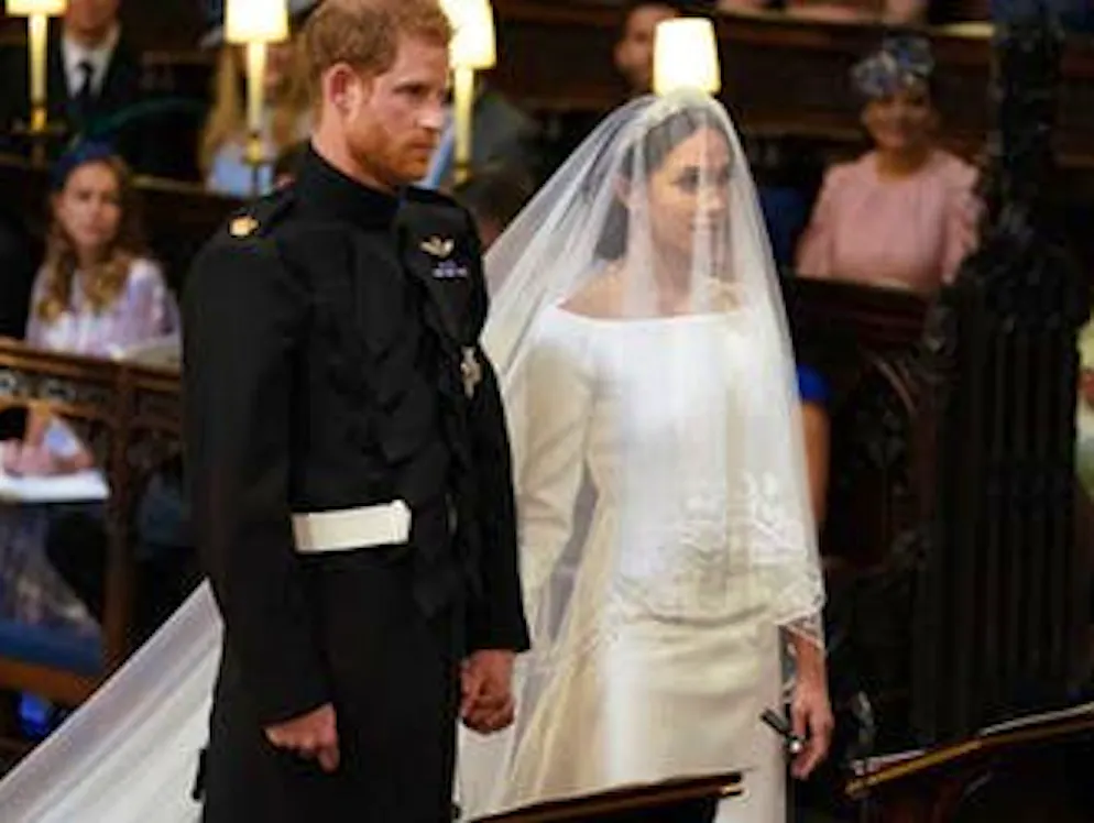 Il matrimonio del principe Harry e di Meghan Markle. La coppia davanti all'altare. 