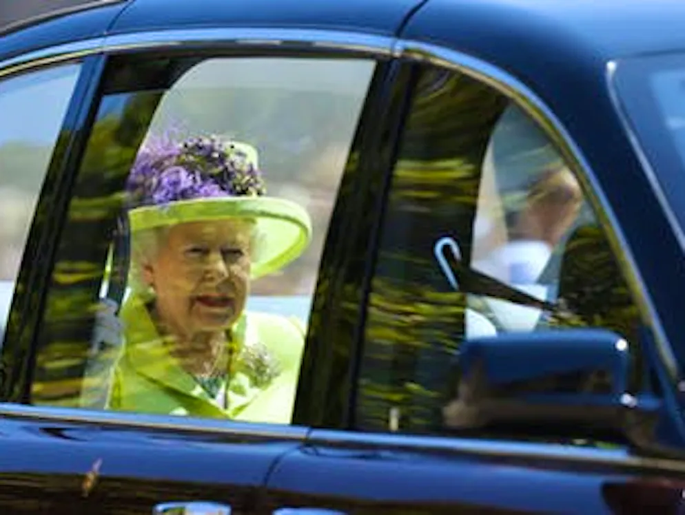 Il matrimonio del principe Harry e di Meghan Markle. La regina Eilsabetta II arriva alla cerimonia.