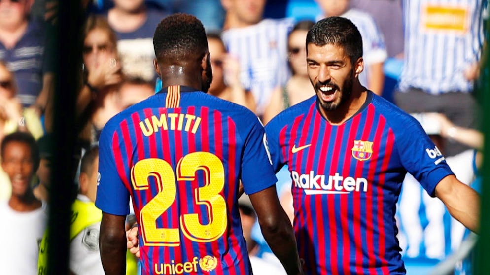 Luis Suarez tout content après son but